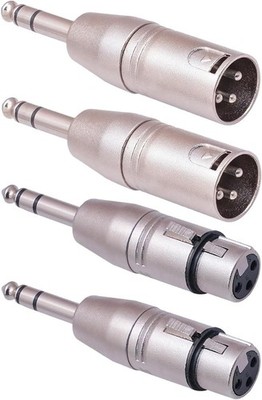 4 Pack 1/4'' TRS to XLR Adapter, Balanced Quarter Inch 6.35Mm Male to XLR Male