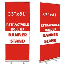 33" x 81" Premium Retractable Roll Up Banner Stand Only!!! + Pop up,Trade Show