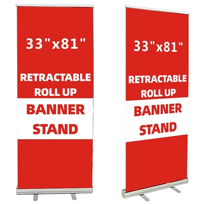 33'' x 81'' Premium Retractable Roll Up Banner Stand Only!!! + Pop up,Trade Show