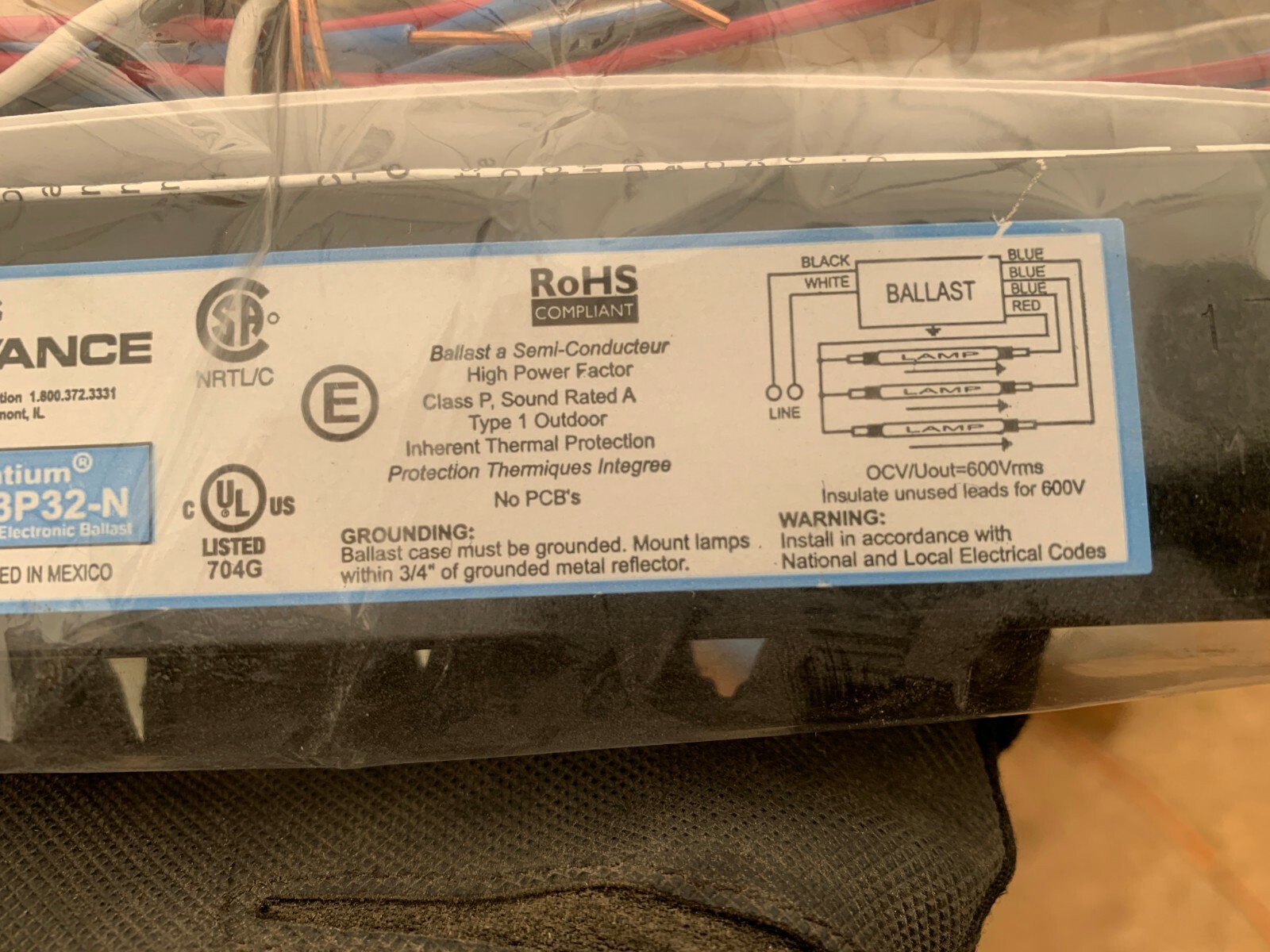 Philips Advance Centium ICN3P32N Instant Start Electronic Ballast Lot of 3 eBay