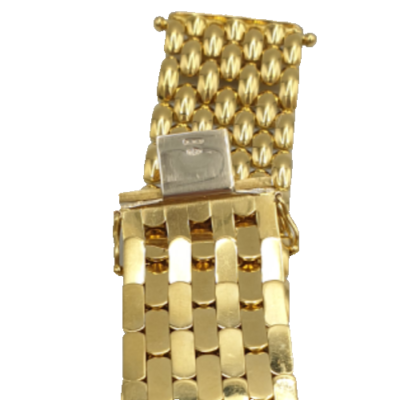 Bracelet Maille Panther Or Jaune 18K Vintage Années 80 - Italie - Occasion