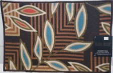 Printed Nylon Kitchen Rug nonskid back 16" x 24" COLORFUL LEAVES 3, FD