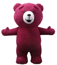 Inflatable Costume Adult Outfit Plush Teddy Bear Mascot Cosplay Christmas Party