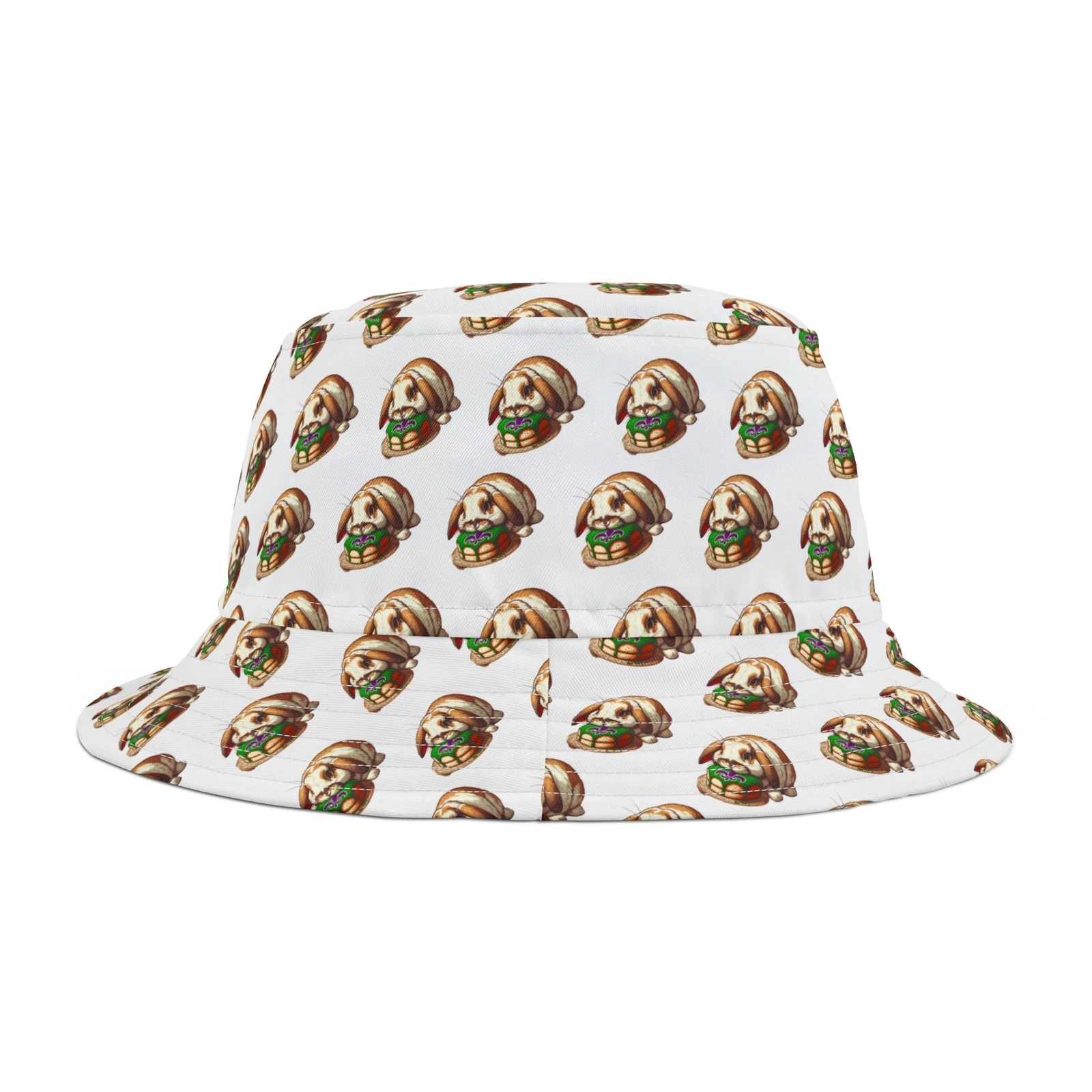 Funny Mardi Gras Holland Lop Bunny Rabbit King Cake Krewe Nola Bucket Hat