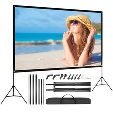 120 in Projector Screen with Stand 16:9 Foldable Projection for Outdoor Indoor