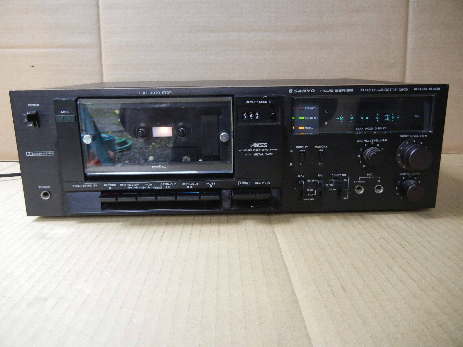 Sanyo Plus D62 Stereo Cassette Tape Deck - Not Working PARTS REPAIR