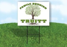 TRUITT FAMILY REUNION GR TREE 18 in x24 in Yard Sign Road Sign with Stand