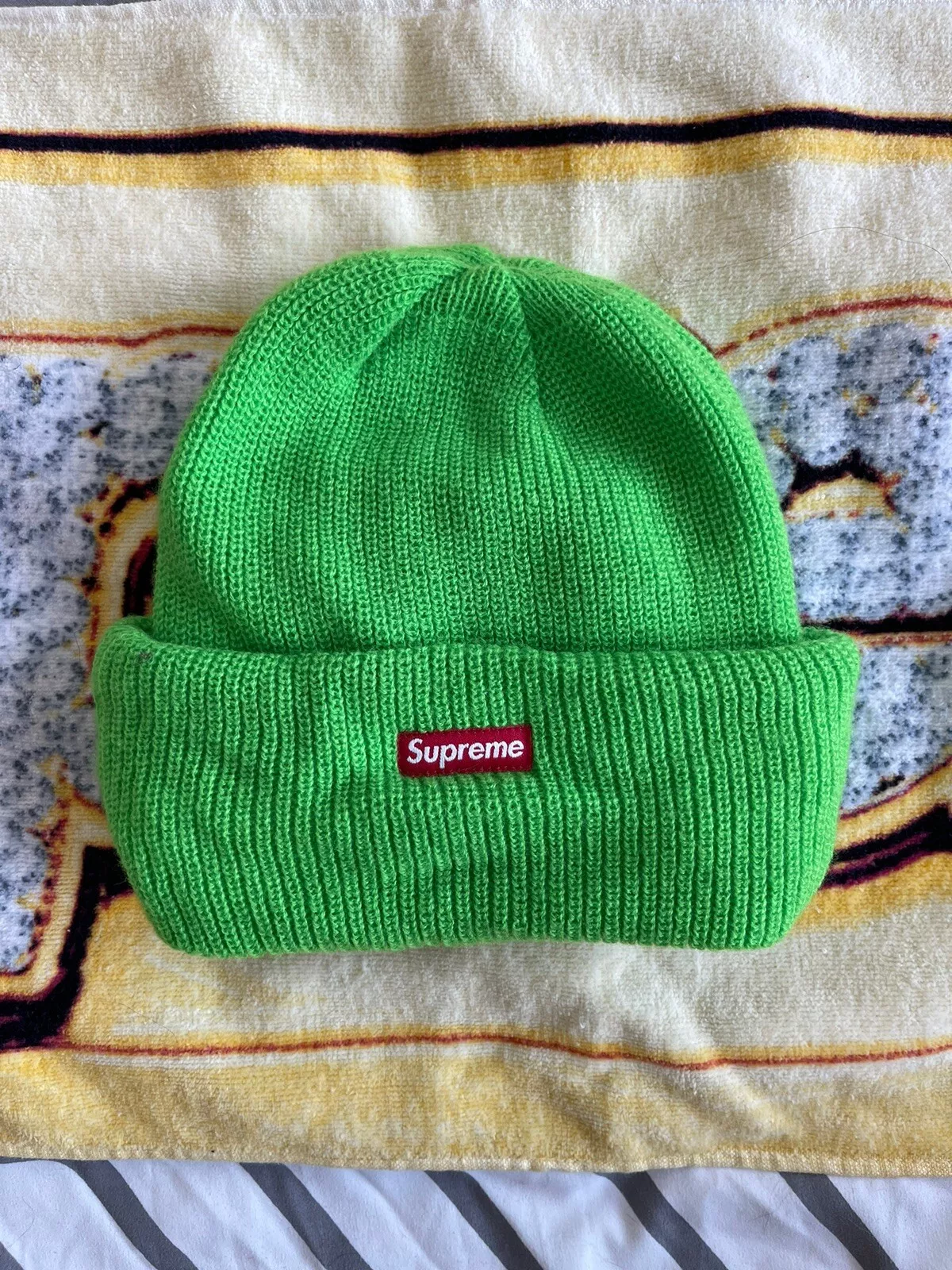 Supreme X Gore Tex Beanie vert électrique 100 % authentique