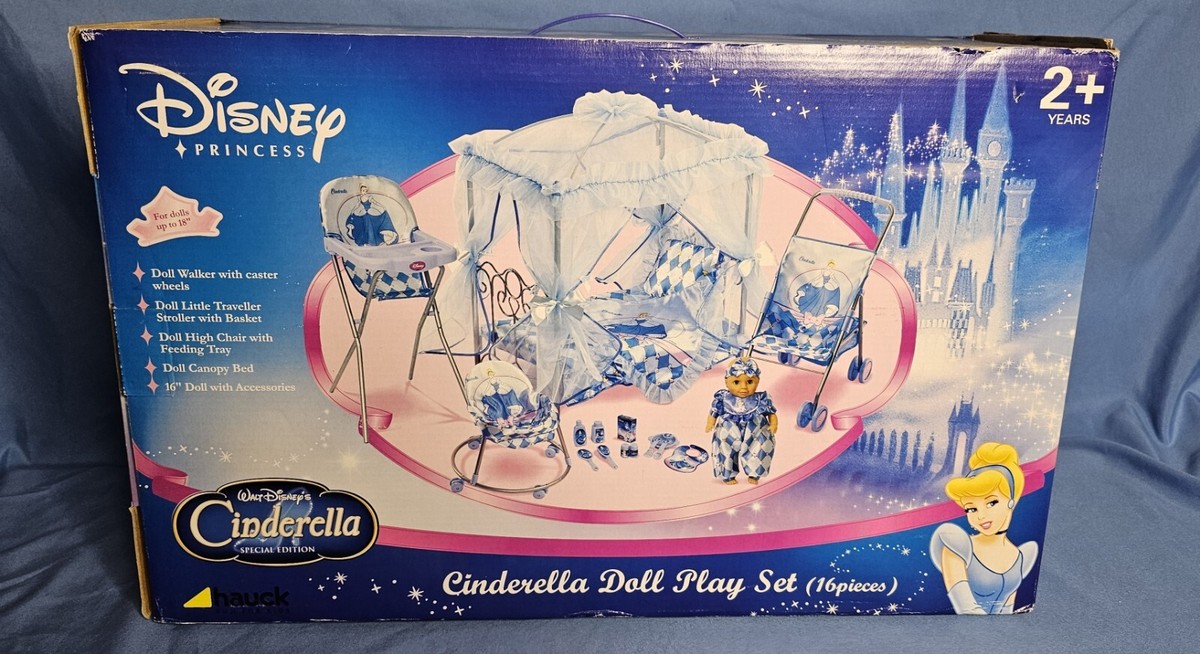 RARE HTF Hauck Disney Cinderella Princess Baby Doll Play Set