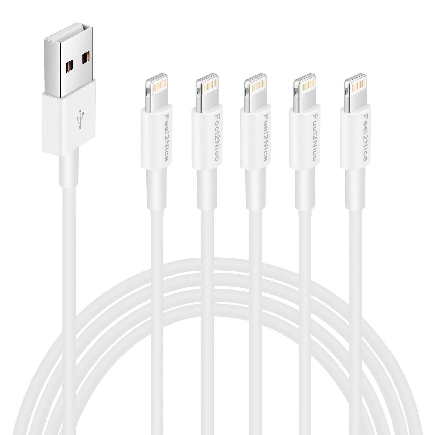 [ MFi Certified ] 5Pack 6ft iPhone Charger Cable, Long Lightning Cable 6 Foot...-image