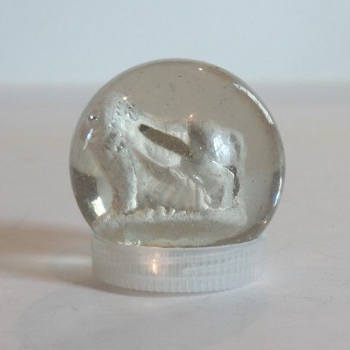 19th C. German SULPHIDE Standing Lion 1 1/4" Marble - Picture 3 of 11