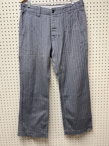 GAP Herren Hose gerades Bein Baumwolle Fischgrät grau Gr. 34x30 Vintage Retro
