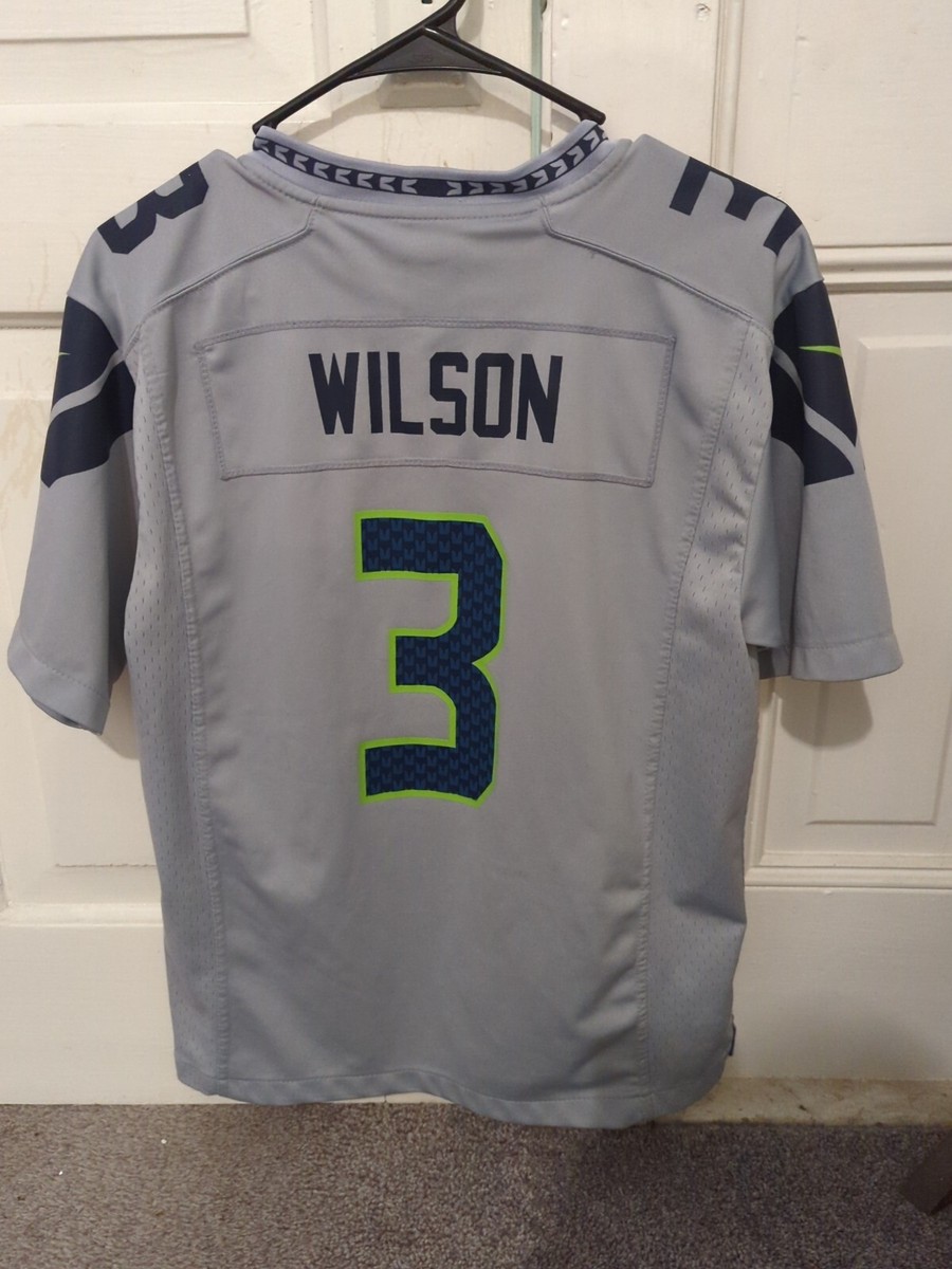 Nike NFL Russell Wilson Seattle Seahawks #3 Gray Jersey