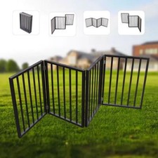 4 Panels 24'' H Safety Pet Gate for Dog Free-Standing Folding Decorative Fences