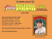 2022 Topps Heritage Minor League - #1-220 - You Choose - 2 CARD MINIMUM!