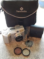 Minolta Dimage S304 3.3 MP Digital Camera & Lenses & Case - For Parts or Repair