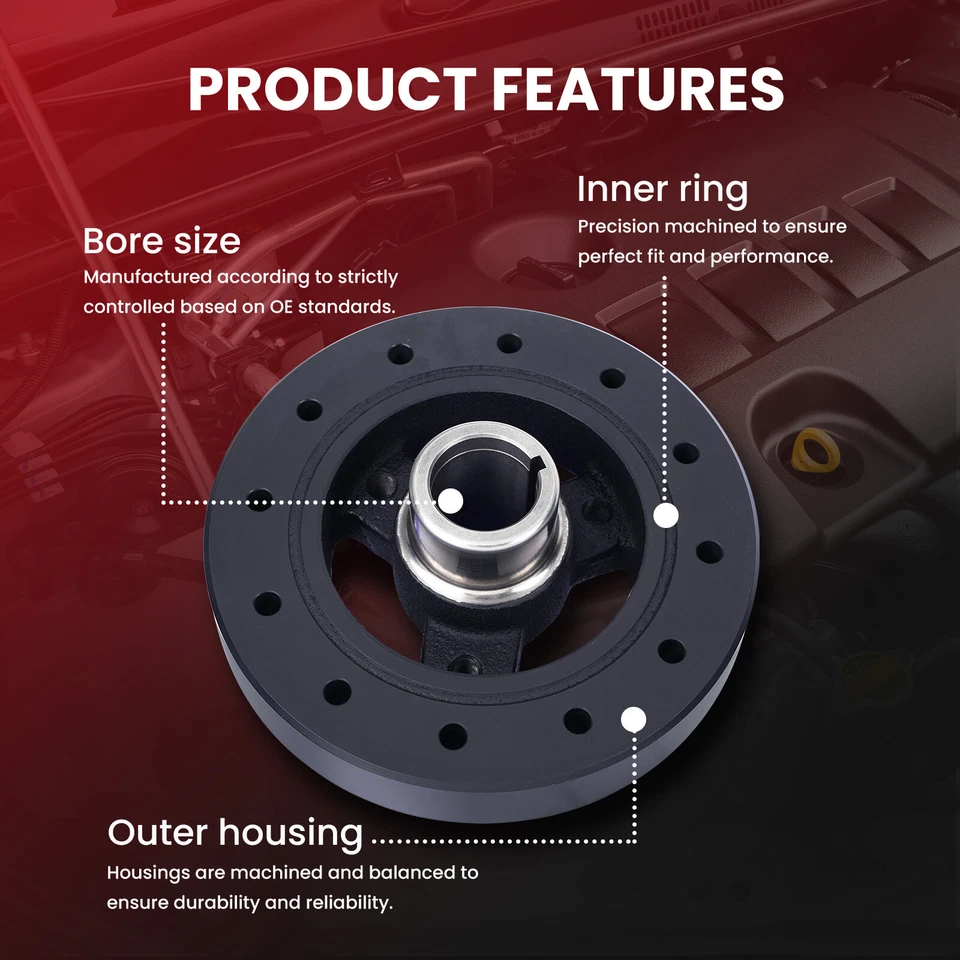 Correa serpentina equilibradora armónica para Chevrolet GMC C1500 2500 K1500 2500 90-95 Foto 4 de 4