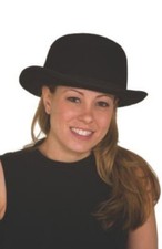 Bowler Derby Hat - Black Felt - Deluxe Costume Accessory - One Size