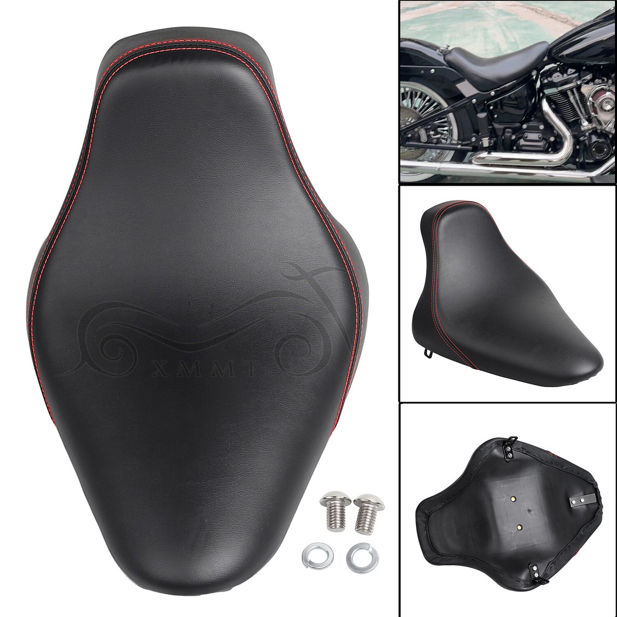 Motorcycle Black Butt Bucket Solo Seat For Harley Heritage Softail