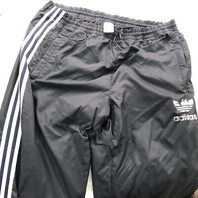 adidas Wind Wet Look silky retro NYLON track pants L Vtg Shiny Cal Surf 34  