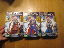 MARVEL STUDIOS THOR LOVE AND THUNDER MIGHTY THOR KING VALKYRIE HASBRO LOT OF 3