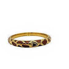 Roberto Coin Giraffe Safari Bangle Bracelet 18kt YG Brown Enamel