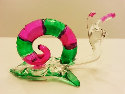 Snail Figurine Hand Blown Glass Art Animal Mini Collectibles Home Decor Gift