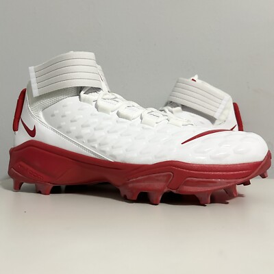 Size 13 Nike Force Savage Pro 2 Shark Promo Linemen Football Cleats White Red Nike Force Savage Pro 2 Shark Promo Linemen Football Cleats  main image 3