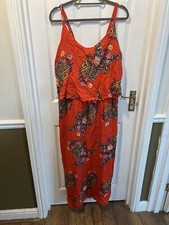 Capsule Orangey red Maxi Dress Floral Brights Size 20