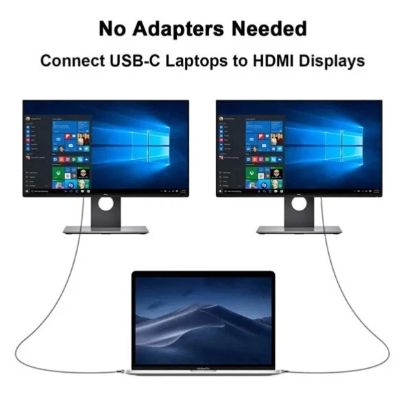USB-C HDMI Kabel 2M Adapter 4K 30 Hz Typ C auf HDMI für Samsung Macbook uvm. TV - Bild 4 von 4