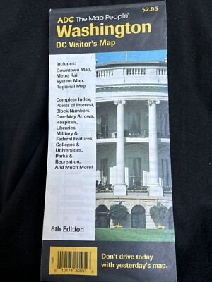 Vintage Washington DC Visitors Map 1997 Lightly Used