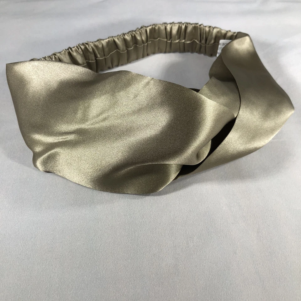 Caqui 100% Seda Morera Elástica Retorcida Lujosa Diadema Prendas para la cabeza para mujer Foto 3 de 4