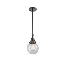Innovations Beacon 1 Light 6" Mini Pendant, LED, BK/Seed - 447-1S-BK-G204-6-LED