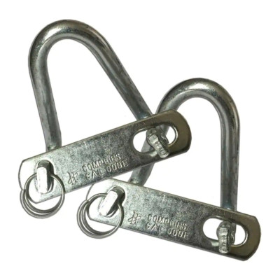 Garage Door Spring Containment W-Hook L Plates And Keeper Rings 2-Pack Accessory