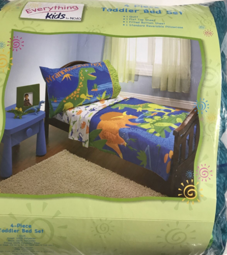 🦖 Dinosauers Comforter 4 Piece Set Everything Kids by Nojo TODDLER🆕 - Afbeelding 1 van 3
