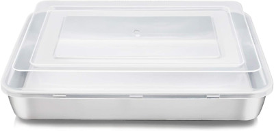 Stainless Steel Baking Pan with Lid, 12  X 9¾ X 2 Inch Rectangle Sheet Cake Pans