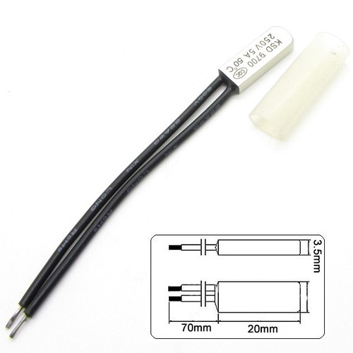 10 × Temperaturschalter 50°C 122°F KEIN Thermostat KSD9700 Metallgehäuse 250V 5A - Bild 3 von 3