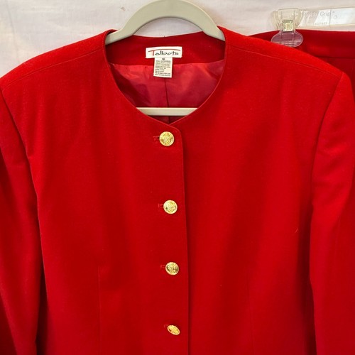 Set giacca blazer e gonna Talbots vintage taglia 18 rosso 100% lana donna ottimo - Foto 2 di 23