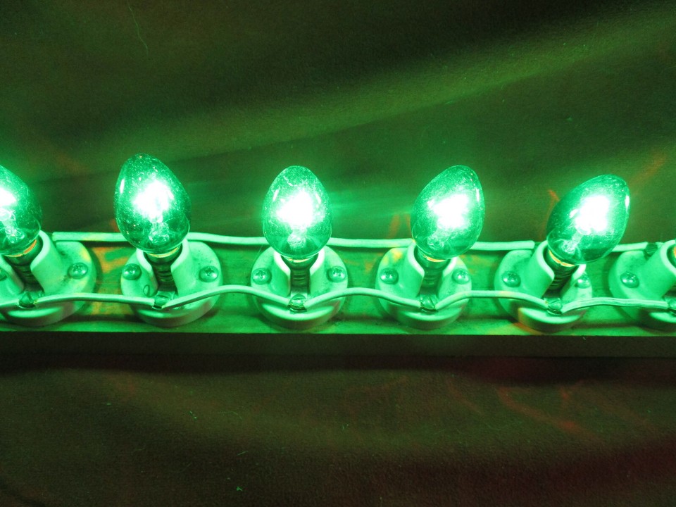 C7 Christmas Light Bulbs Transparent Green Candelabra base Lot of 12 eBay