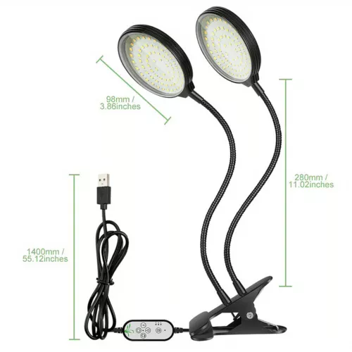 LED Wachstumlampe Pflanzenlampe Vollspektrum Pflanzenlicht Grow Light Timer USB - Bild 16 von 18