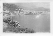 1945 Salerno Coastal Panoramic View 1940s Photo Italy Amalfi Hills Pier Docks