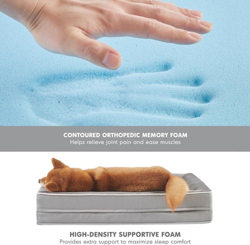 Sofá ortopédico cama para perro con capa de espuma viscoelástica XL gris 106 cm x 81 cm x 17,8 cm - Nuevo - Imagen 5 de 8