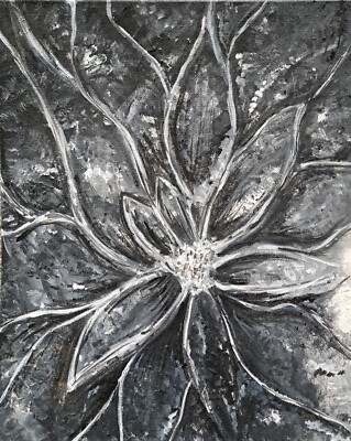 original abstraktes Gemälde auf Leinwand - Shadow Petals