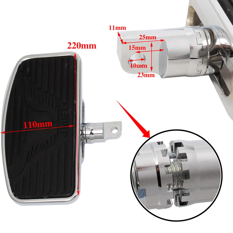 Estriberas de piso de pasajero delantero trasero para Harley Sportster XL883 1200 Dyna Foto 4 de 4