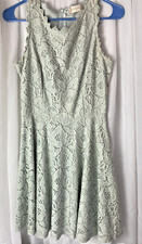 Altar’d State Womens XS Sage Green Lace Sleeveless Dress Lined A-Line Skater