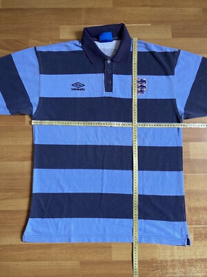 ENGLAND 1990s POLO COTTON FOOTBALL SHIRT SOCCER JERSEY UMBRO sz L