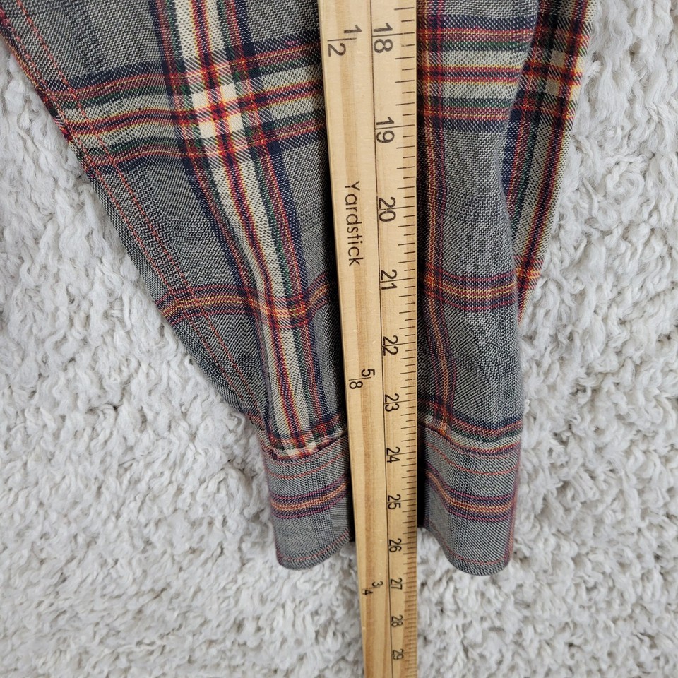 Carbon 2 Cobalt Flannel Shirt Men's Size XL Brown Red Plaid Button Long