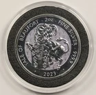 2023 Britain 5 Pounds Yale of Beaufort Tudor Beasts 2 oz Fine Silver .9999 Round