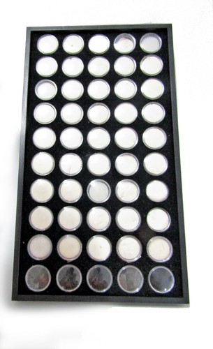caja exposición colección de piedras preciosas, bandeja con 50 cajas (usada) - Imagen 6 de 9