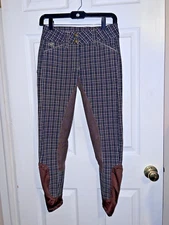 PIPER by Smartpak Pants Womens 24L Plaid Equestrian Horse Riding Breeches